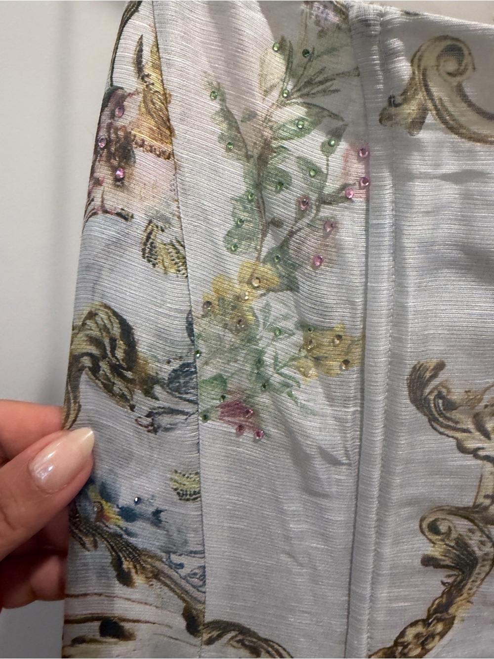 Camilla White Floral-Print Midi Dress with Spaghetti Straps - Picture 12 of 15